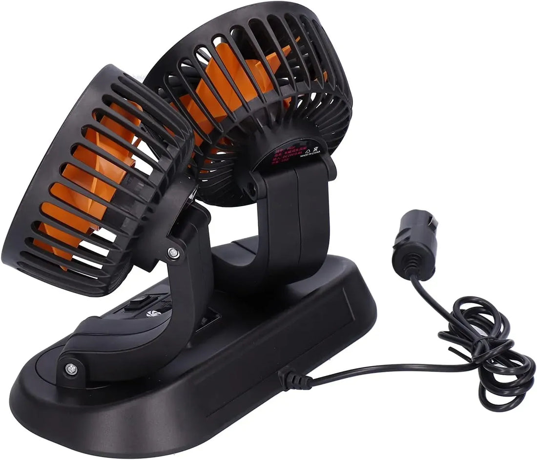 12v Car Dashboard cooling fan, dual head fan 360 degree rotation Fan for Cars